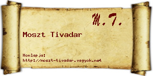 Moszt Tivadar névjegykártya
